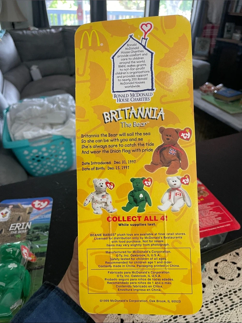 Ty Beanie Baby Collectible Bears - The Set! Glory, Erin, Britannia, Maple